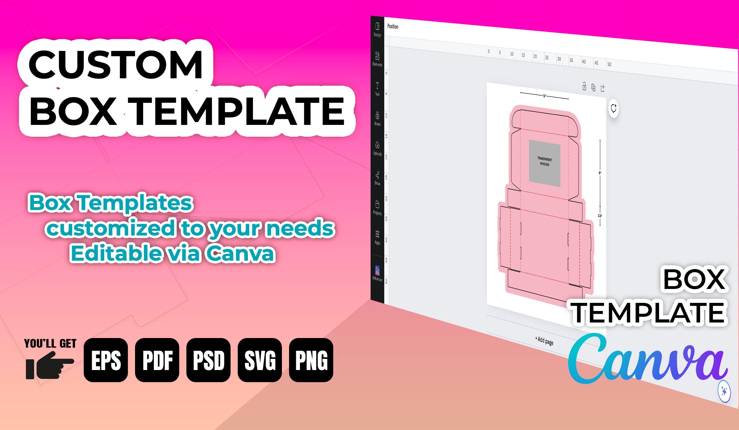 Custom Box Template Etsy Custom Box Template Etsy