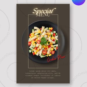 SPECIAL MENU CARD-Editable Special Menu Card Template for Restaurants | 4" x 6" Canva Design | Customizable Menu Template | Restaurant Menu