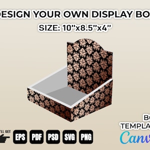 Display Box Template 10"x8.5"x4" - Customizable Display Box Template (Editable via Canva) - Create Your Unique Packaging Design