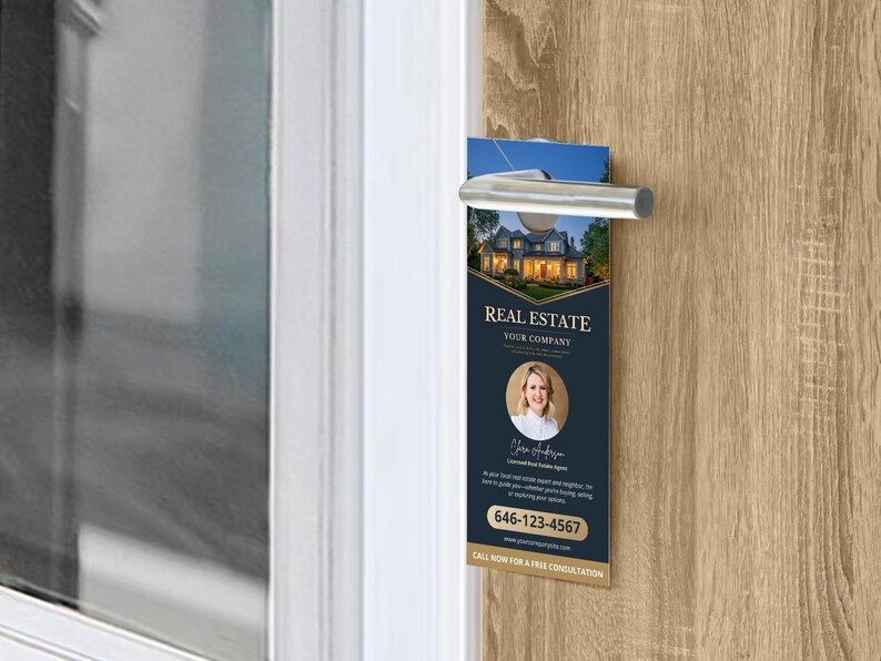 Real Estate Door Hanger Templates, Realtor Door Hanger, Real Estate ...