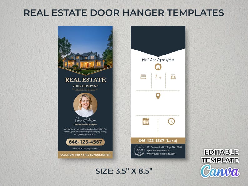 Real Estate Door Hanger Templates, Realtor Door Hanger, Real Estate ...