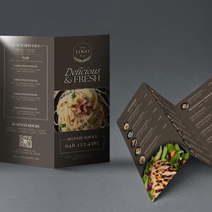 BROCHURE-Editable Tri-Fold Brochure Template | Customizable Canva Design for Business & Events | Brochure | Restaurant Menu | Menu Template