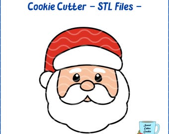 Santa Cookie Cutter STL Files, Christmas Cookie Cutter STL Files, 8 STL Files, Instant Download, Festive Season Cookie Cutter Files.