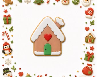 Gingerbread House Cookie Cutter STL Files, Christmas Cookie Cutter STL Files, 8 STL Files, Instant Download, Festive Season Cookie Cutter.