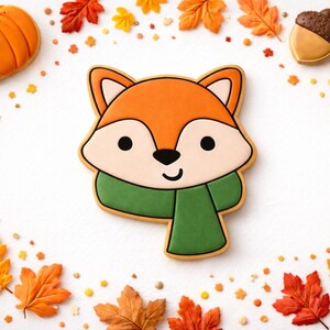 Cortador de galletas STL de zorro con bufanda, 8 archivos de cortadores de galletas STL, descarga instantánea, otoño, otoño, cortador de galletas de Acción de Gracias.