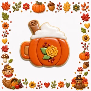 Pumpkin Coffee Mug Cookie Cutter STL, 8 Files (Digital Download)