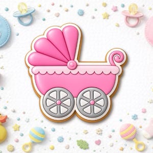 Baby Stroller Cookie Cutter STL Files: Baby Shower (Digital Download)