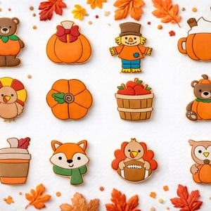 5 cm, utformningsbara kakformar för höst i STL-format, set med 12 utformningsbara kakformar för Thanksgiving i STL-format, utformningsbara kakformar för höst i STL-format, miniset.