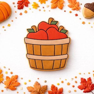 アップルバスケットクッキーカッター STL ファイル: Autumn Baking (デジタルダウンロード)