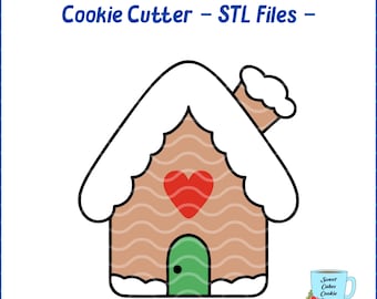 Gingerbread House Cookie Cutter STL Files, Christmas Cookie Cutter STL Files, 8 STL Files, Instant Download, Festive Season Cookie Cutter.