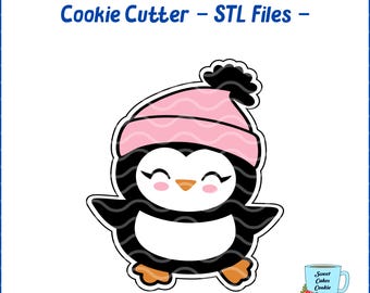 Penguin Cookie Cutter STL File - Cutter STL Files: 8 Sizes (Digital Download), Christmas Cookie Cutter STL File