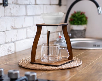 Pour over coffee set, Coffee dripper stand, Coffee brewer stand, Drip coffee station, Drip coffee stand, Coffee pour over station, V60 stand