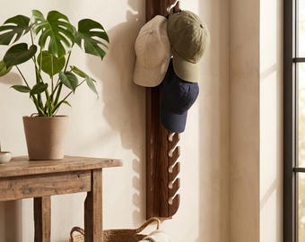 Wooden hat rack for wall, Baseball cap rack, Hat Wall Organizer, Cap Storage Rack, Wall mount hat rack, Cap organizer, Baseball cap holder