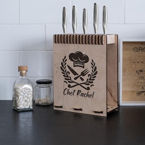 Custom knife blocks, Wooden knife block, Kitchen knife block holder, Modern knife block, Knife display stand, Knife holder for kitchen