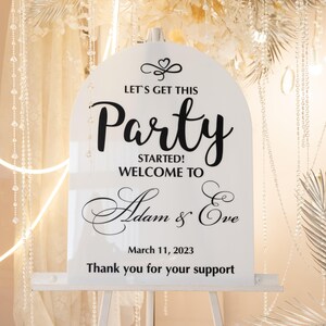 Acrylic wedding welcome sign arch, Arch wedding sign decor custom large, Reception sign for wedding, Acrylic welcome sign half arch