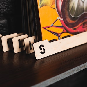 Alphabetic record dividers, Vinyl record dividers a-z, Vinyl separators, Lp dividers, Album dividers, Wood record divider, Alphabet dividers