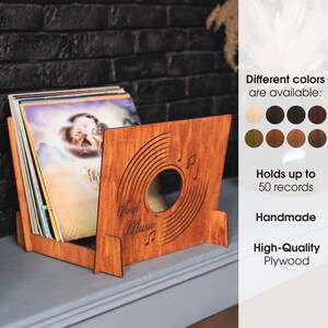 Vinyl record crate, Vinyl record storage crate, LP storage crate, LP record holder, Vinyl record rack table top, Vinyl record stand