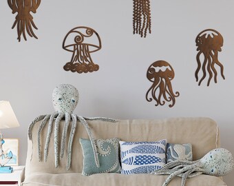 Jellyfish wall decor, Jellyfish wall art bundle, Ocean Inspired art, Sea life decor, Marine wall art, Jellyfish home decor,Jellyfish nursery