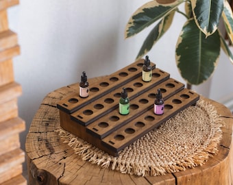 Essential oil stand, Essential oil holder, Essential oil rack, Wooden essential oil storage, Essential oil organizer, Essential oil shelf
