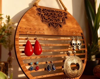 Jewelry Wall Display, Wall Mounted Jewelry Organizer, Jewelry Display Stand, Necklace Holder Wall Decor, Earring Storage Organizer