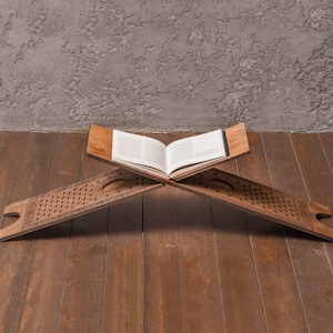 Houten koranhouder, koranstandaardhouder voor boeken, houten boekenstandaard om te lezen, open boekenstandaard hout, islamitische cadeau-ideeën, houten boekenhouder