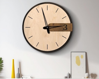 Reloj de pared nórdico, reloj de pared escandinavo, reloj de pared contemporáneo, reloj de pared de granja moderno, reloj de diseño moderno, reloj de pared art déco