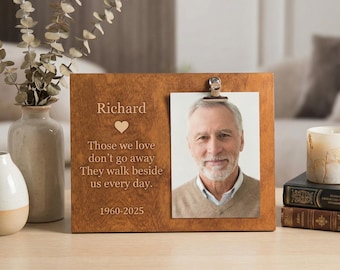Dad Memorial Picture Frame, Personalized Memorial Gift for Loss of Father, Sympathy Photo Frame, In Loving Memory, Remembrance Frame