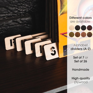 Alphabetic record dividers, Vinyl record dividers a-z, Vinyl separators, Lp dividers, Album dividers, Wood record divider, Alphabet dividers