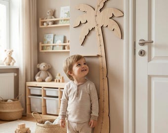 Palm tree growth chart, Palm tree height chart, Palm tree nursery art,Nursery growth chart sign,Wooden height chart ocean,Height chart ruler