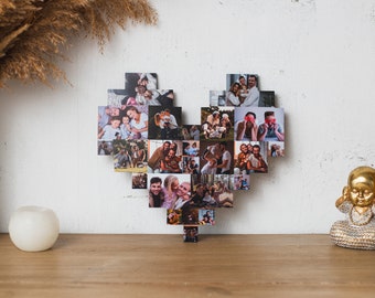 Heart shaped collage frame, Photo collage heart, Photo collage gift, Custom photo collage decor, Unique photo gift, Family photo collage