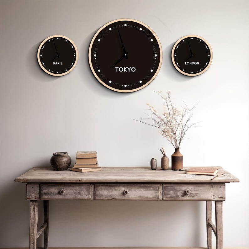 Time Zone Wall Clocks, Custom Time Zone Wall Clocks, City Wall Clock ...