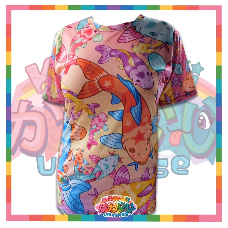 Birthday gift shotz twisted baskets pink red gifts 21st Kawaii Universe Miami Koi Fish Designer Unisex Tee - Etsy UK