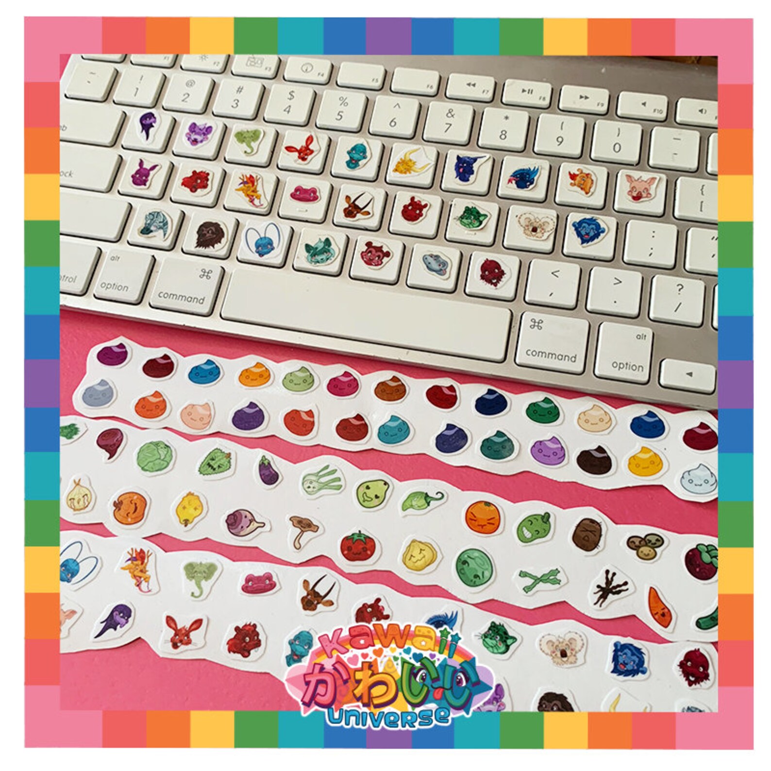 Kawaii Cute Keyboard Stickers Set Trio A to Z Etsy