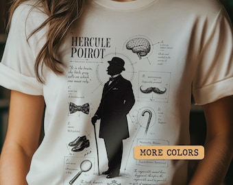Poirot-gåva Agatha Christie-t-shirt Hercule Poirot-fan Mordet på Orientexpressen-tröja Mon Ami-tröja Miss Marple-kläder Detektivmerchandise