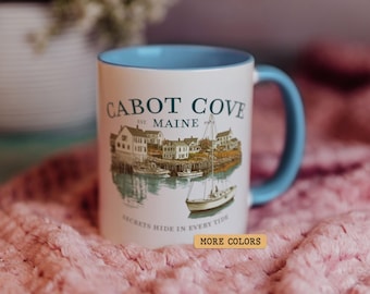 Taza de Cabot Cove "Se ha escrito un crimen" Taza de café de Jessica Fletcher Regalo de Angela Lansbury Fan de JB Fletcher
