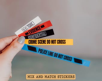 Cinta de la escena del crimen Cinta de línea policial Cinta de no cruzar Adhesivo confidencial Cinta de evidencia Adhesivo de crimen real Etiqueta tóxica Adhesivo de criminología