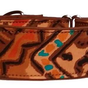 Earth tones with Orange and Turquoise Martingale Collar-
