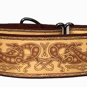 Jane Walker's Celtic- Brown on Tan Martingale  Collar-