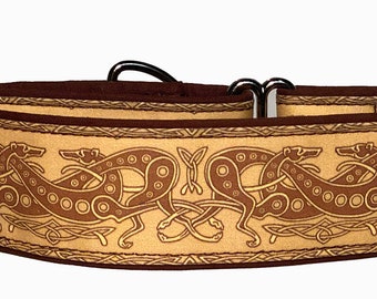 Jane Walker's Celtic- Brown on Tan Martingale  Collar-