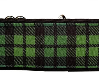 Green Plaid Martingale Collar-