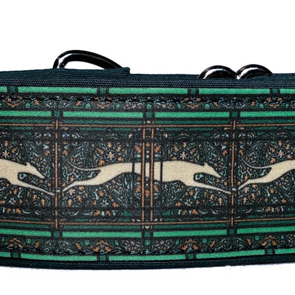Jane Walker Paisley Green and Cream  Martingale Collar-