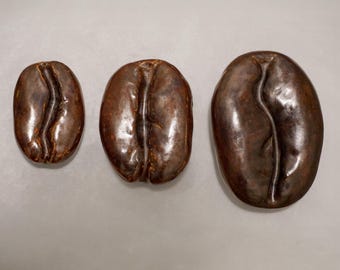 Handmade Ceramic Coffee Bean Wall Art: Indoor Outdoor Decor
