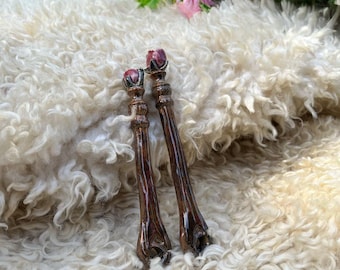 Enchanted Rose Ceramic Stirrer | Handmade Coffee & Tea Wand | Fairytale Gift for Book Lovers