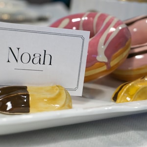 Porta nome in ceramica per biscotti al burro con cioccolato, grazioso porta segnaposto per matrimoni, feste o decorazioni per la cucina