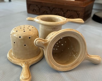Handmade Ceramic Tea Infuser: Victorian Mirror Design, Loose Leaf Strainer