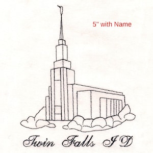 LDS Twin Falls Idaho Temple Machine Embroidery Design