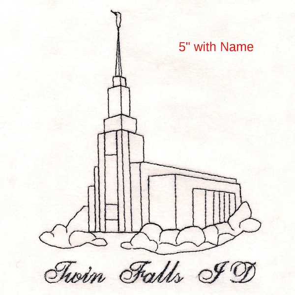 LDS Twin Falls Idaho Temple Machine Embroidery Design