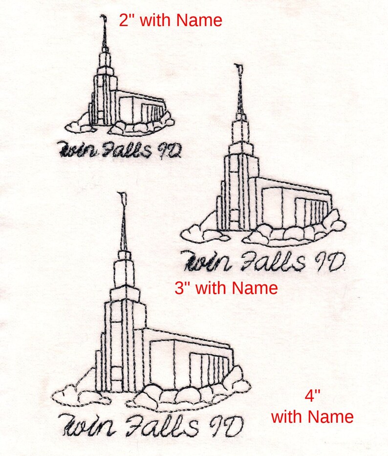 LDS Twin Falls Idaho Temple Machine Embroidery Design Etsy