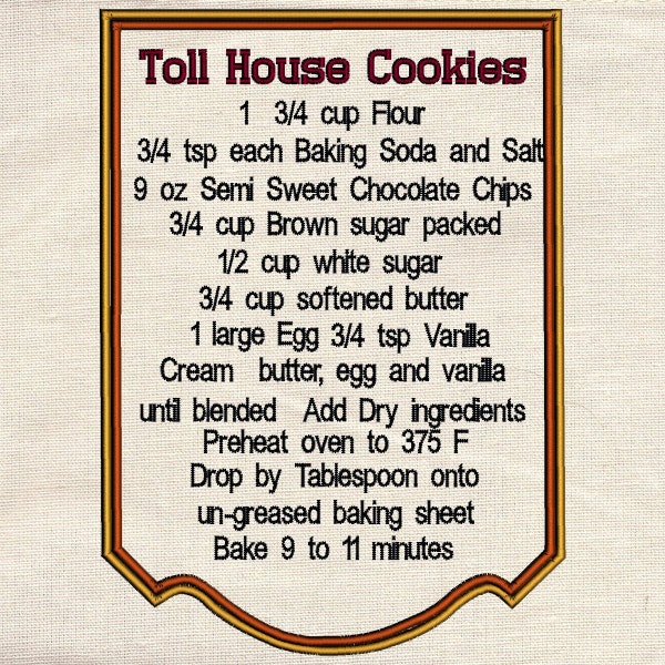 Chocolate Chip Recipe Towel