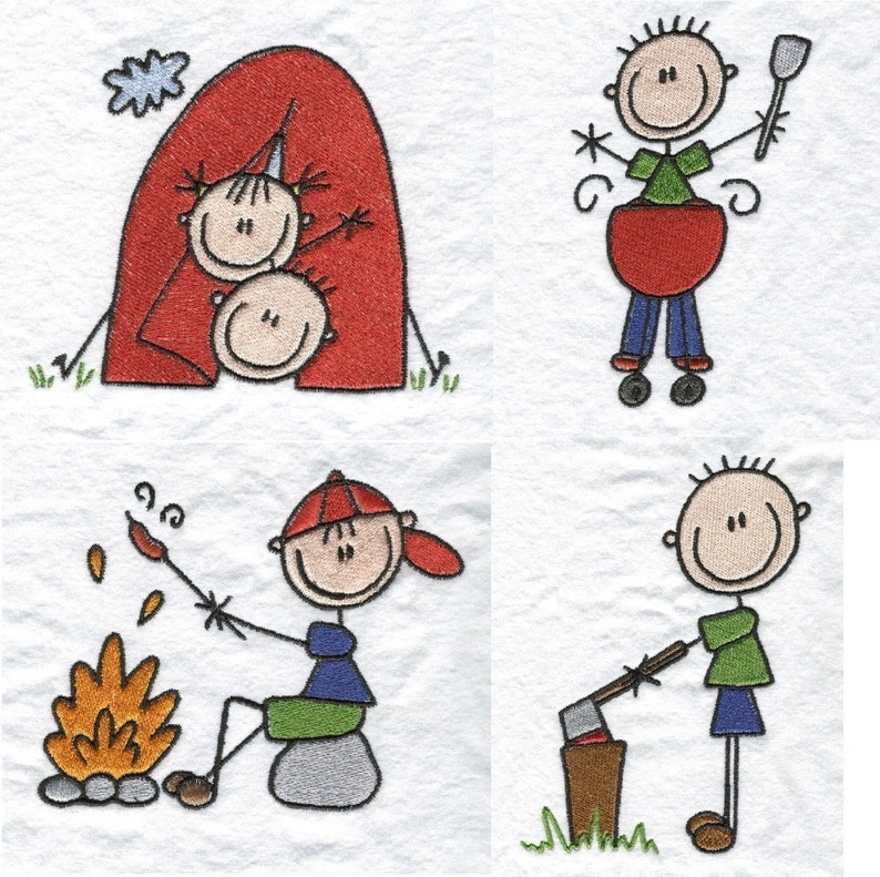 Kids camping machine embroidery designs  etsy